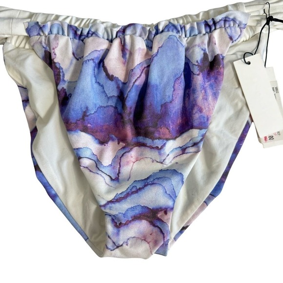 MARYSIA and CITRINE Bikini Top and Bottom Lavender Purple White Watercolor Sz M - Picture 4 of 6